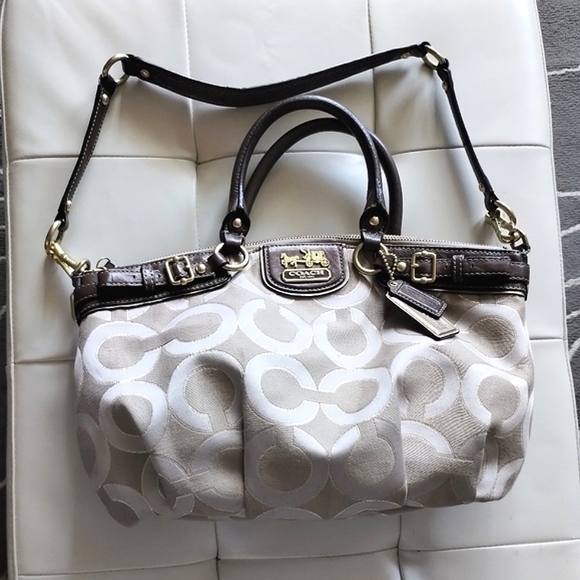 Vintage Coach MADISON OP ART LUREX Jacquard SATCHEL BAG PURSE 18608 - Picture 2 of 14